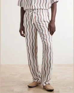 La Marzocco Delfino Striped Tencel® Linen-Blend Pyjama Bottoms Neutrals