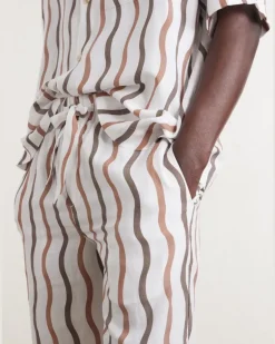 La Marzocco Delfino Striped Tencel® Linen-Blend Pyjama Bottoms Neutrals
