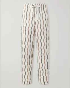 La Marzocco Delfino Striped Tencel® Linen-Blend Pyjama Bottoms Neutrals
