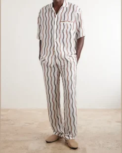 La Marzocco Delfino Striped Tencel® Linen-Blend Pyjama Bottoms Neutrals