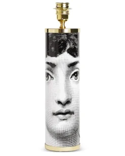 Lampenfuss mit Gesicht-Motiv - Schwarz