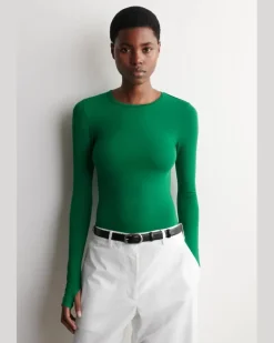 Langarmshirt Aus Baumwolle GrüN