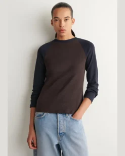 Langarmshirt Aus Baumwolle Mit Raglanärmeln Braun