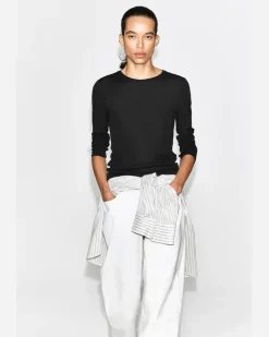 Langarmshirt Aus Baumwolle Schwarz