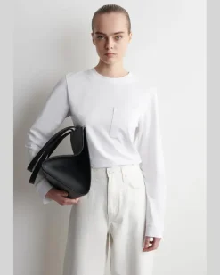 Langarmshirt Aus Baumwolle Weiß