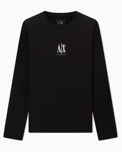 Langarmshirt aus Baumwolljersey mit Logoprint Icon Schwarz