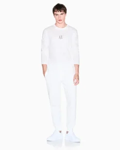 Langarmshirt aus Baumwolljersey mit Logoprint Icon Weiß