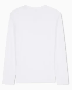 Langarmshirt aus Baumwolljersey mit Logoprint Icon Weiß
