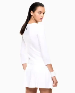 Langarmshirt aus Ventus7-Funktionsgewebe für Tennis Pro Weiß