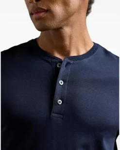 Langarmshirt im Interlock-Look - Blau