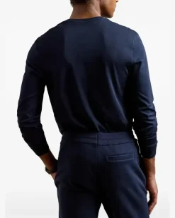 Langarmshirt im Interlock-Look - Blau