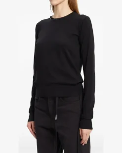 Langarmshirt mit Cut-Outs - Schwarz
