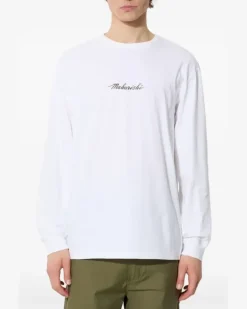 Langarmshirt mit Dragon Bamboo-Stickerei - Weiß