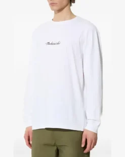 Langarmshirt mit Dragon Bamboo-Stickerei - Weiß