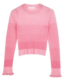 Langarmshirt mit Fransen - Rosa
