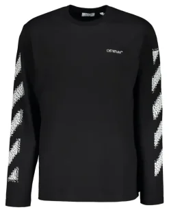 Langarmshirt mit grafischem Print - Schwarz