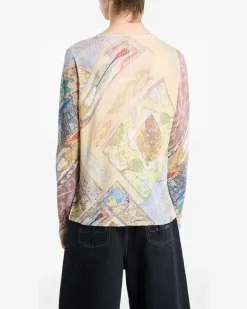 Langarmshirt mit K-Renton-Print - Nude