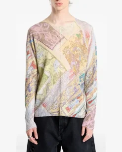 Langarmshirt mit K-Renton-Print - Nude
