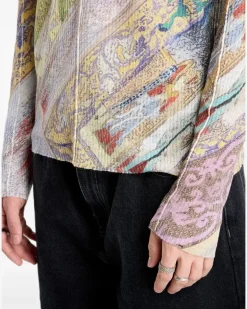 Langarmshirt mit K-Renton-Print - Nude