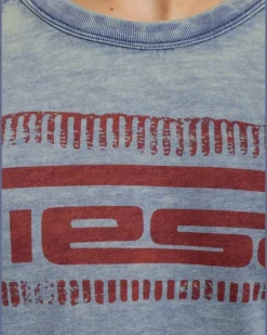 Langarmshirt mit Logo-Print - Blau