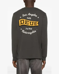 Langarmshirt mit Logo-Print - Grau