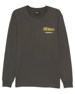 Langarmshirt mit Logo-Print - Grau