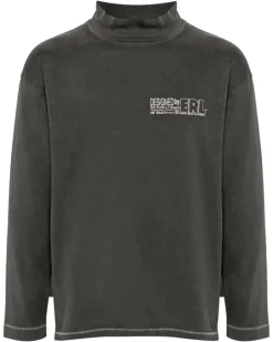 Langarmshirt mit Logo-Print - Grau