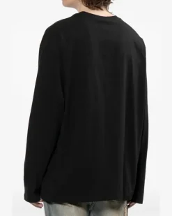 Langarmshirt mit Logo-Print - Schwarz