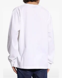 Langarmshirt mit Logo - Weiß