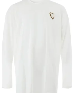 Langarmshirt mit Patch - Weiß