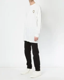 Langarmshirt mit Patch - Weiß
