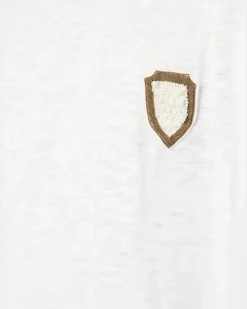 Langarmshirt mit Patch - Weiß