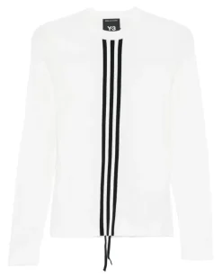 Langarmshirt mit Streifendetail - Weiß