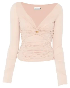Langarmshirt mit V-Ausschnitt - Rosa