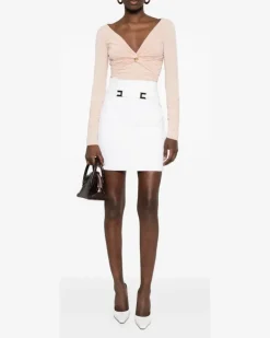 Langarmshirt mit V-Ausschnitt - Rosa