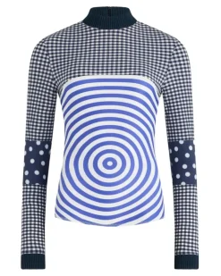 Langarmshirt mit Vichy-Karo - Blau
