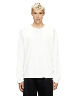 Langarm-T-Shirt mit einfarbigen Einsätzen - T-Shirts - Herren - Weiss