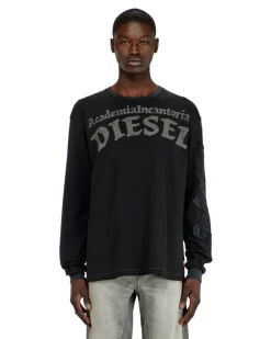 Langarm-T-Shirt mit Prints und Patches - T-Shirts - Herren - Schwarz