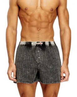 Lange Baumwollboxershorts mit Nadelstreifen-Denim-Effekt - Boxershorts - Herren - Grau
