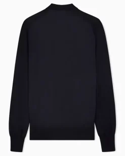 Langer Cardigan aus reinem Kaschmir Marineblau