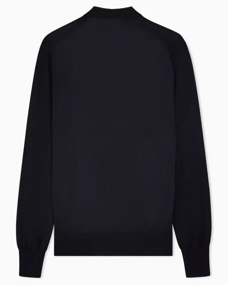 Langer Cardigan aus reinem Kaschmir Marineblau
