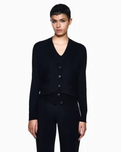 Langer Cardigan aus reinem Kaschmir Schwarz