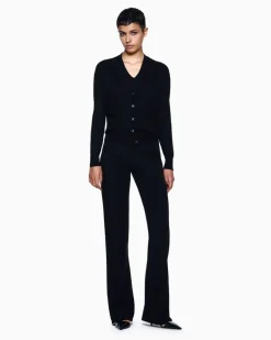 Langer Cardigan aus reinem Kaschmir Schwarz