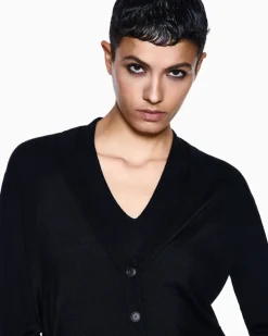 Langer Cardigan aus reinem Kaschmir Schwarz