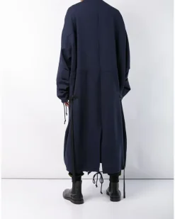 Langer Oversized-Mantel - Schwarz