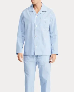 Langer Pyjama mit Ginganmuster Blue