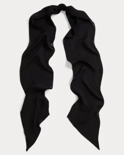 Langes, schmales Satintuch Black