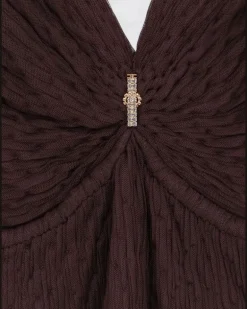 Langes Tüllkleid Braun
