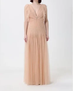Langes Tüllkleid Puder