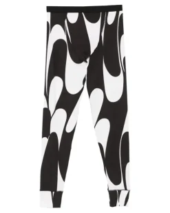 Lange Unterhose mit abstraktem Print - Schwarz